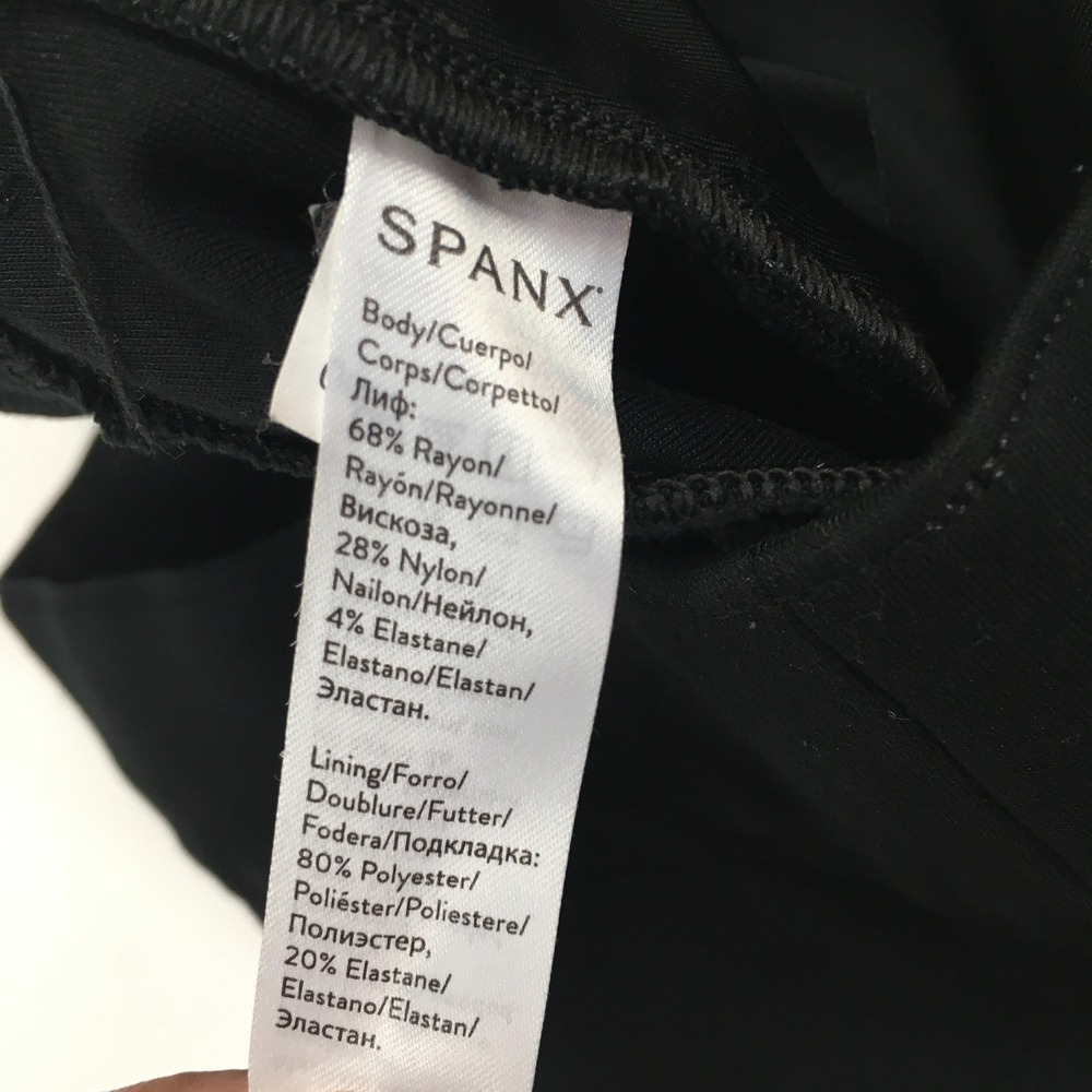 Spanx Smoothing Ponte Knit High Rise Leggings Women's Medium Black Office Mod - Picture 16 of 16